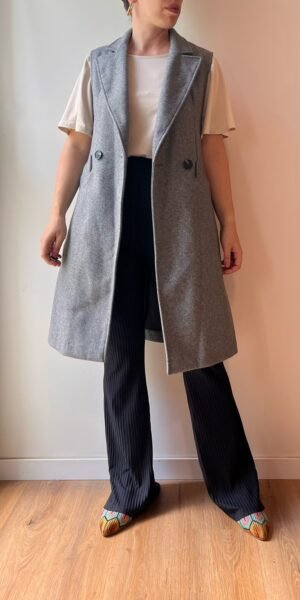 ווסט ארוך אפור ZARA XS-M